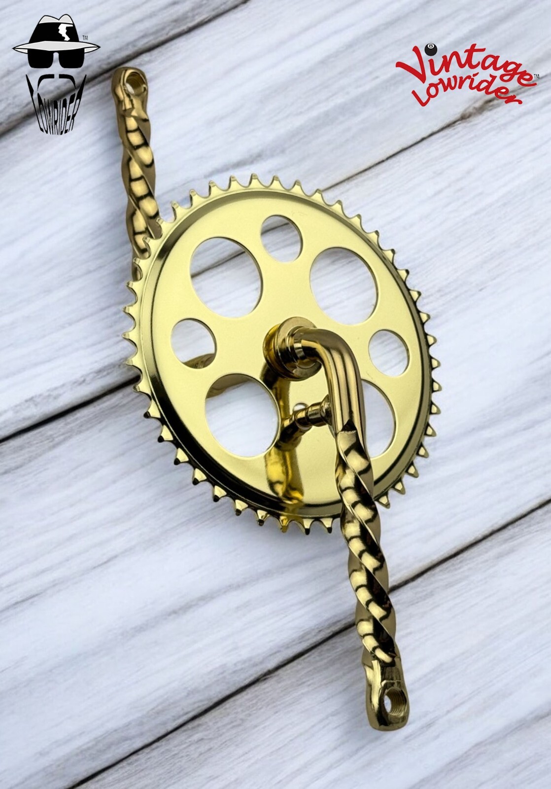 LOWRIDER LUCKY 7 SPROCKET 44T, & 6 1/2″ TWISTED CRANK CRUISER, LOWRIDER BICYCLES