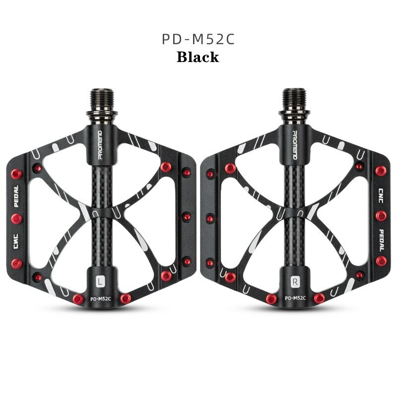PROMEND 9/16inch Aluminum Carbon Bicycle Pedals MTB Road Bike Pedals 3 Bearings