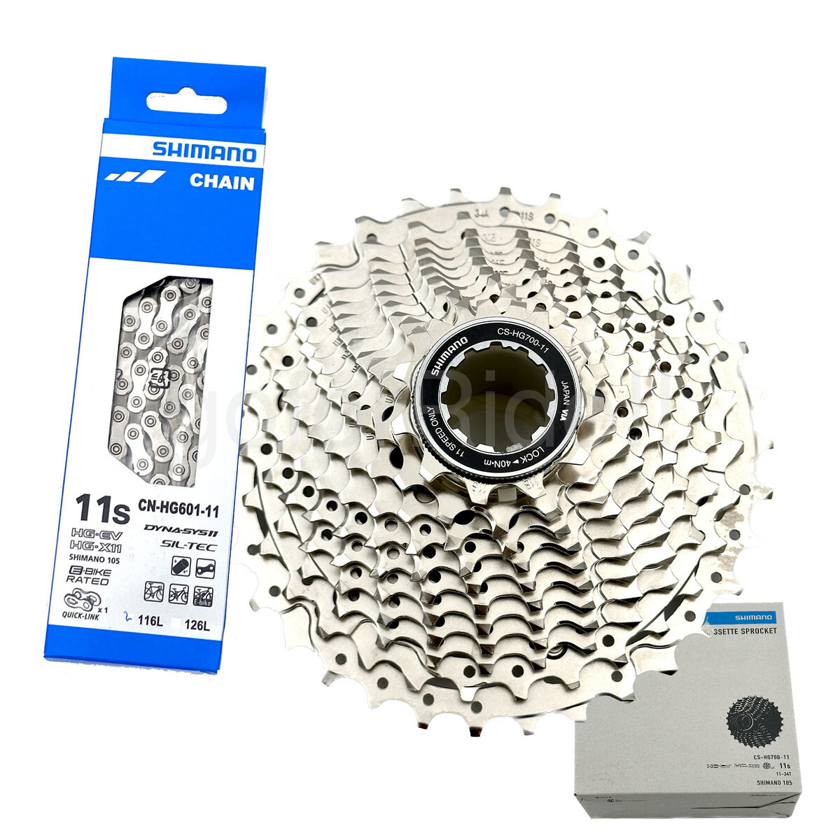 Shimano 105 CS-HG700-11 Cassette 11-34T + CN-HG601 Chain 116L 11 Speed Set