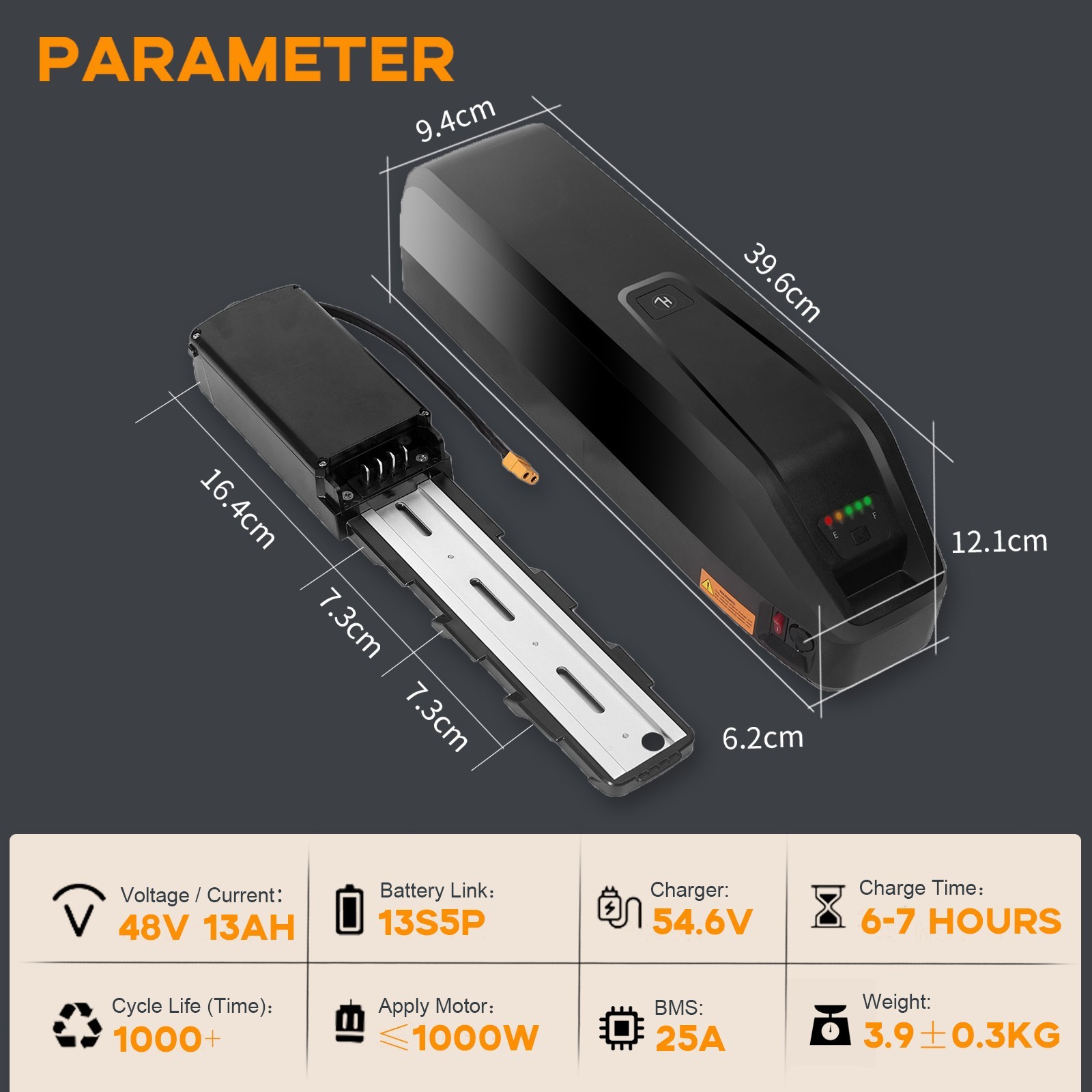 48V 13Ah Hailong Battery for 200W-1200W Ebike Electric Bike Lithium Battery
