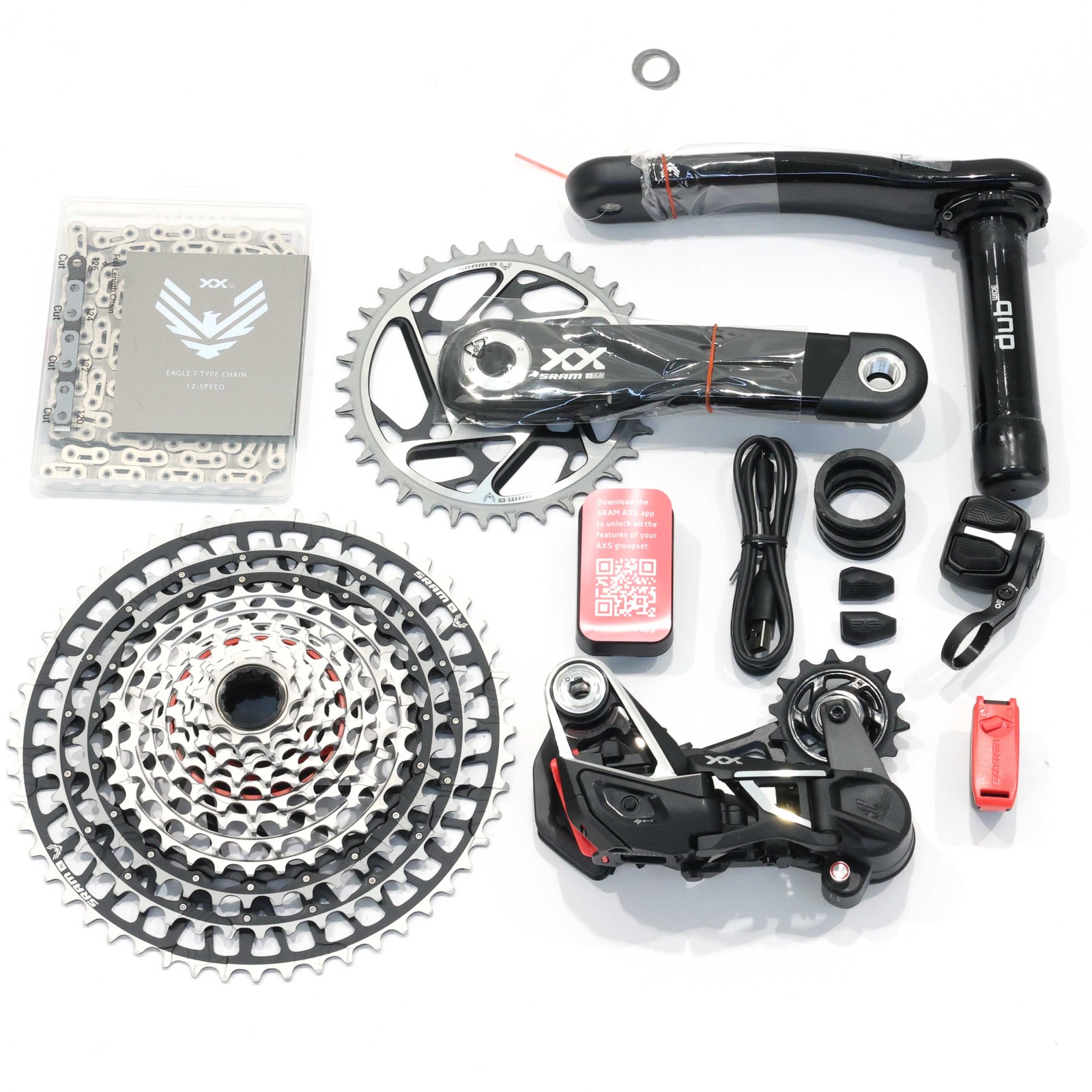 SRAM XX SL T-Type Eagle Transmission Groupset, 165mm, 34T, UDH Only, 55mm CL