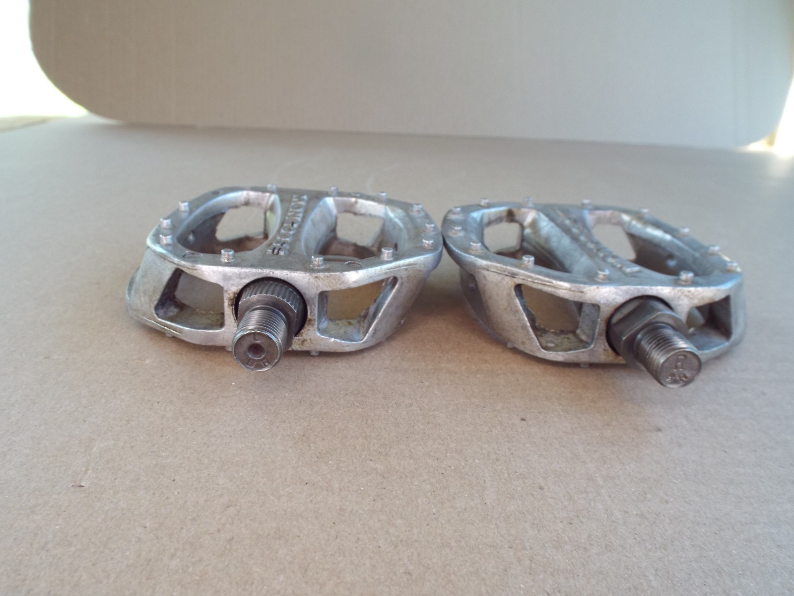 VTG Mongoose BMX Pedals Alloy 1/2” Silver in Color Bicycle Work Well! (Read)