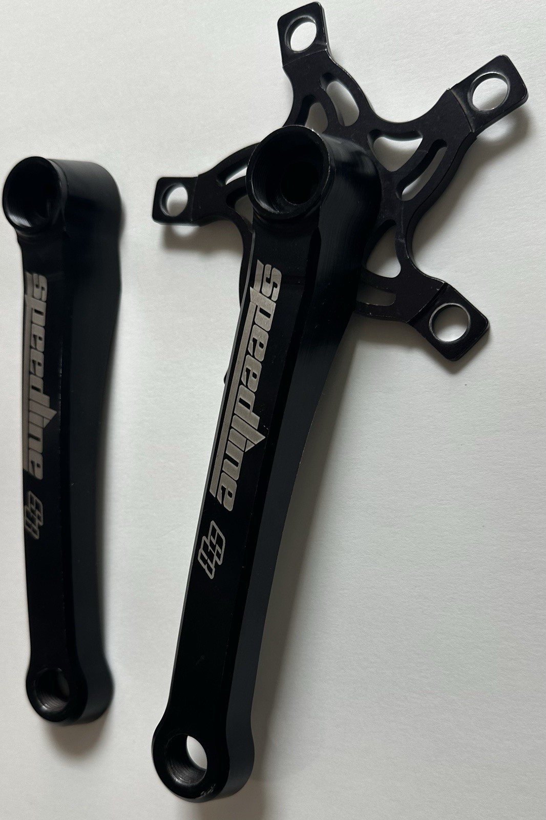 Speedline BMX 165mm Mini Cranks – Black With 5 Bolts Spider