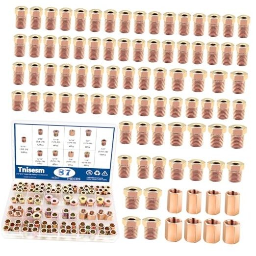 3/16″ & 1/4″ Brake Line Fittings Assortment Kit,3/8 Inch-24 87PCS-3/16“&1/4”
