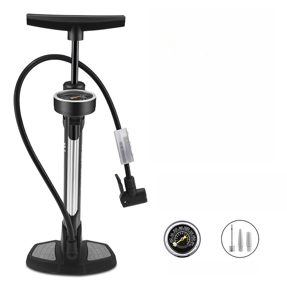 Vertical Mount Bicycle Pump with Extended 180 Degree Rotating Hose 160 PSI