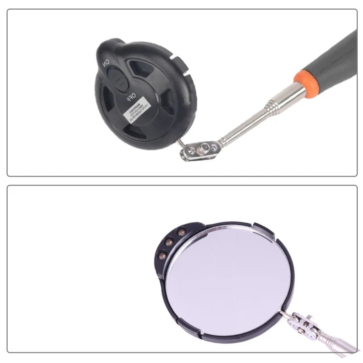 Retractable Vehicle Car Chassis Inspection Mirror with 3 PCS 5mm LED Lights, Mir