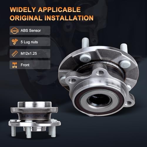513258 Front Wheel Hub and Bearing Assembly Compatible with 2011-2016 for