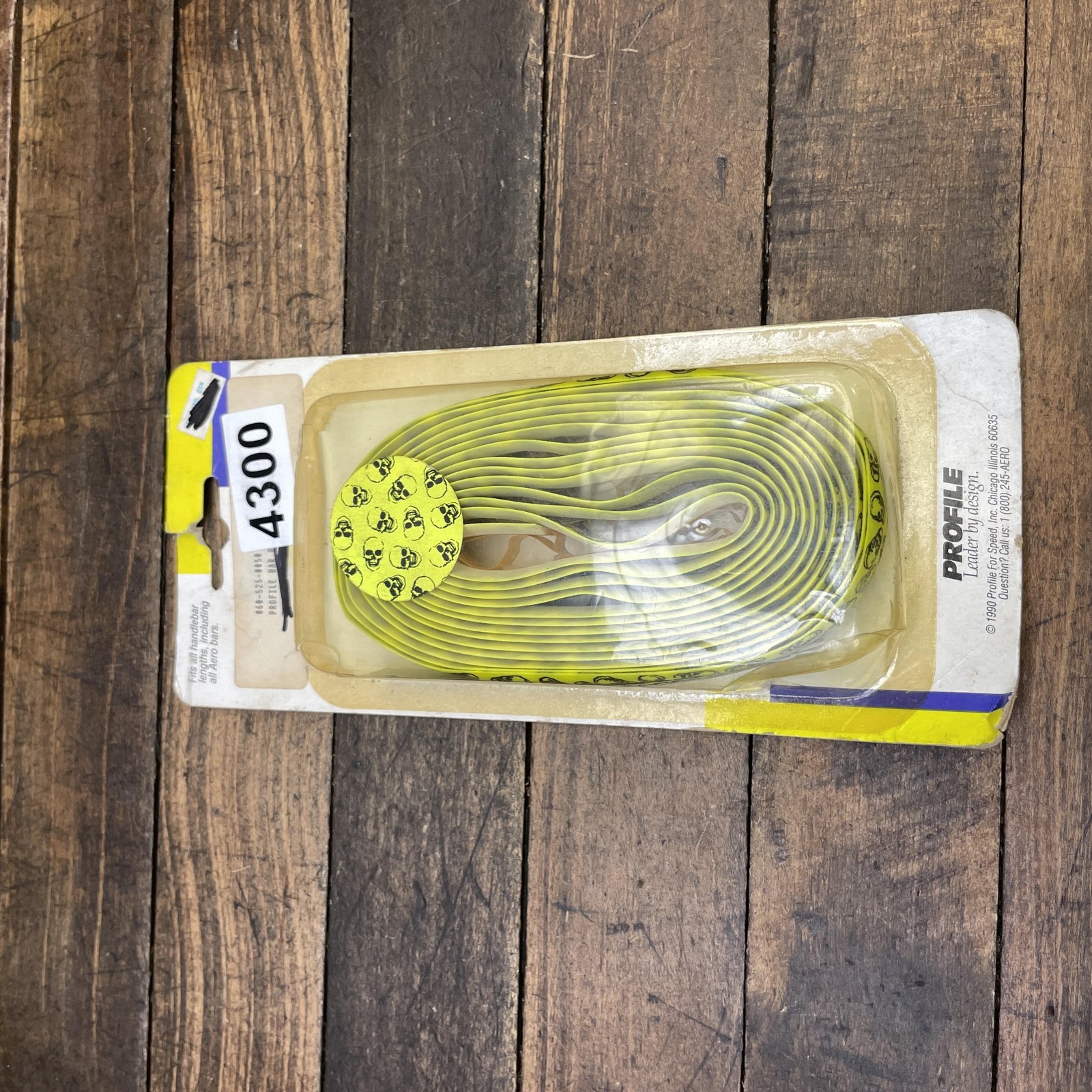 Vintage Profile Handlebar Tape Yellow Skull Head NOS 90s Road Bike Aero