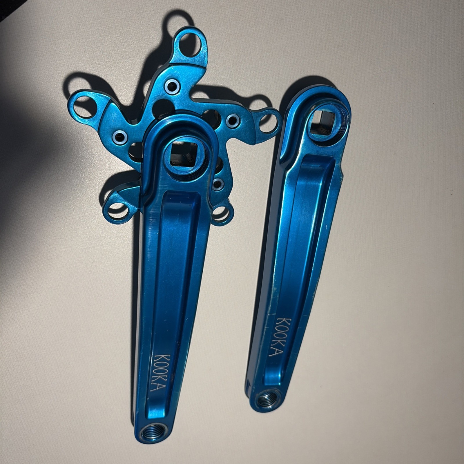 Turquoise Blue Kooka Crankset 175mm