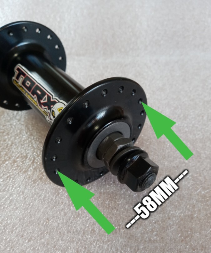Fat bike front hub 135mm 36H 3/8″ aluminum disc type.