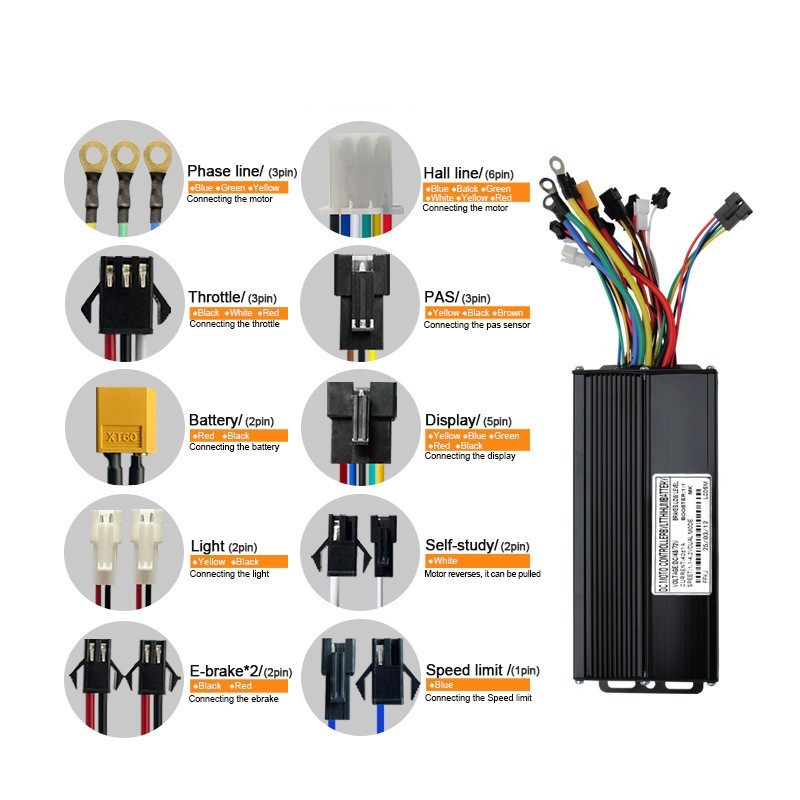 Three model Controller E-bike&E-trikes 40A 48V/52V/60V/72V 1000-2000W Sine-wave