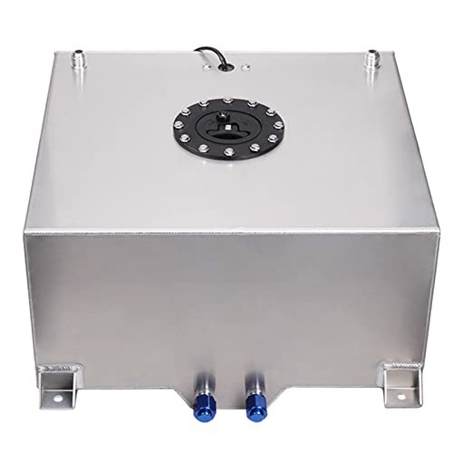 Universal 5 Gallon 20L Fuel Cell Tank with Cap and Level Sender 5 Gallon Silver