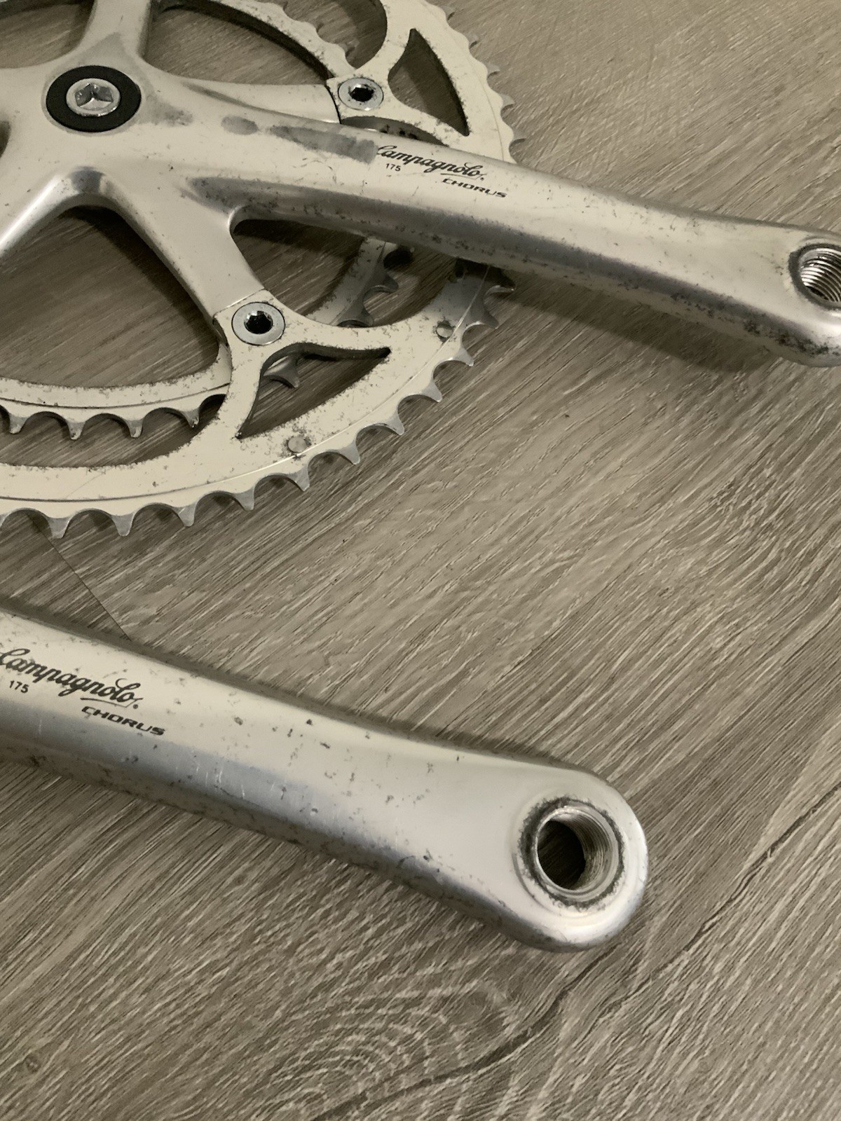CAMPAGNOLO CHORUS CRANKSET DOUBLE 175 MM ARMS 53-39 TOOTH 7, 8 OR 9 SPEED