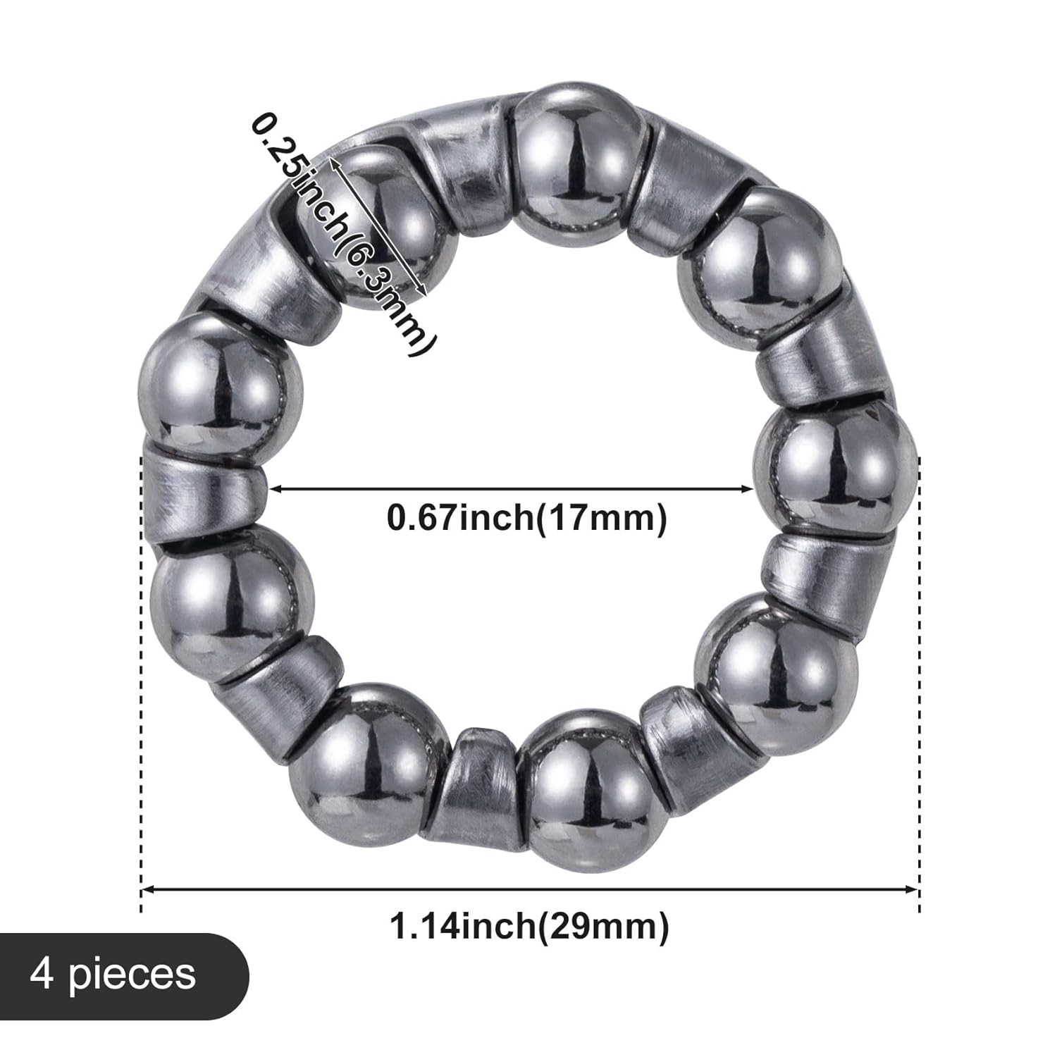 4pcs Bicycle Crank Ball Bearing 1/4 Inch X 9 Balls Ball Bearings