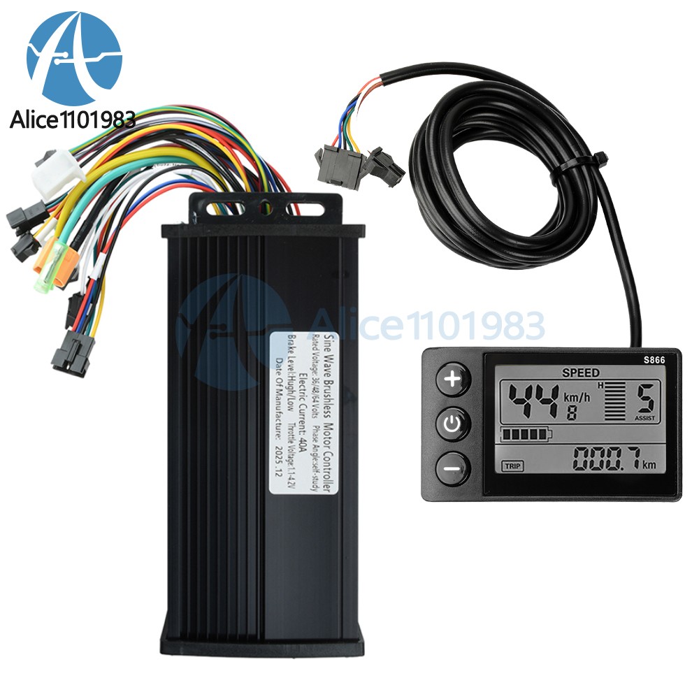 36V 48V 64V 40A 30A 20A Brushless Motor Controller E-Bike S866 LCD Display Meter