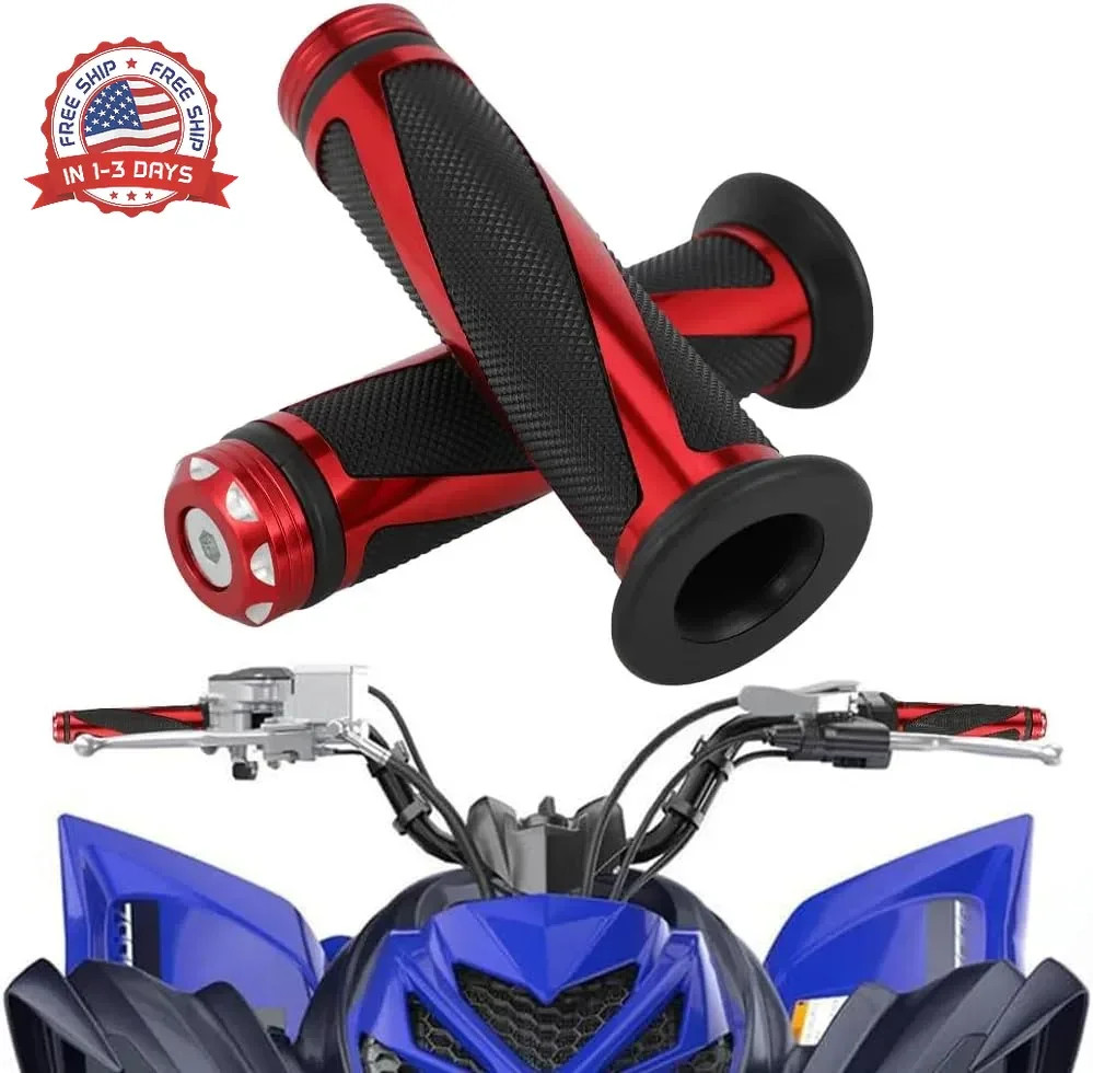 7/8″ 22mm ATV Handlebar Grips Non-Slip Universal for Foreman Recon Raptor Grizzl