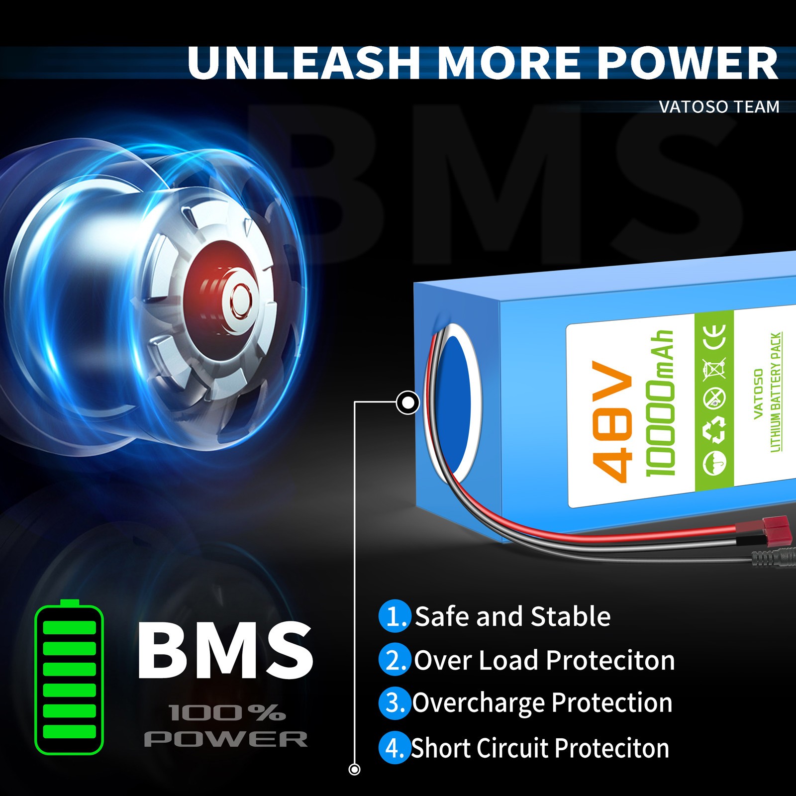 Ebike Battery 48V10AH Lithium for Ebike Electric Bicycle 200W-1000W