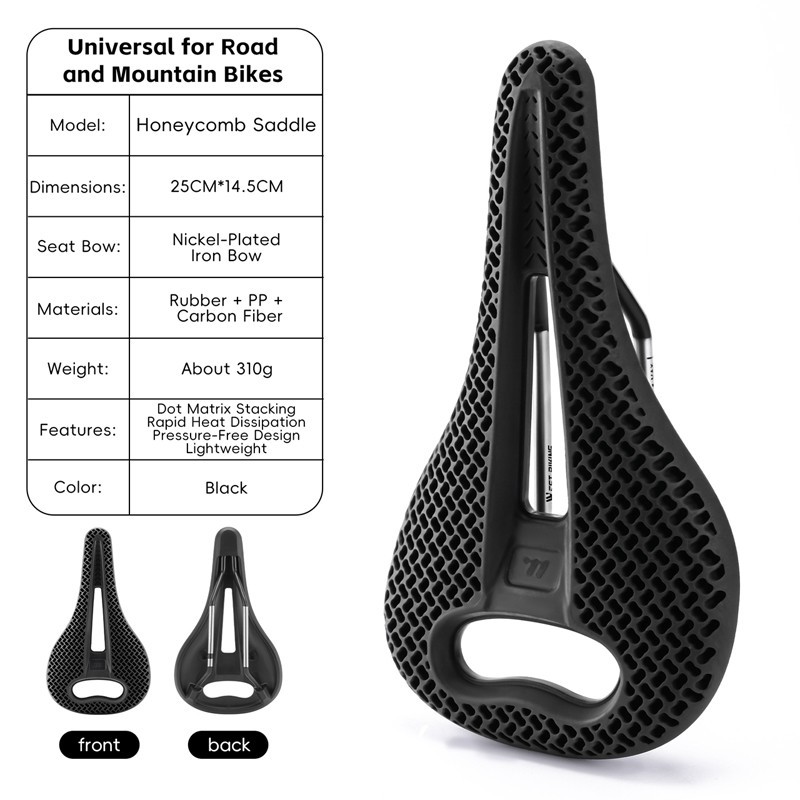 WEST BIKING Bicycle Saddle 3D Printed Honeycomb Cycling Road Bike Seat Cushion