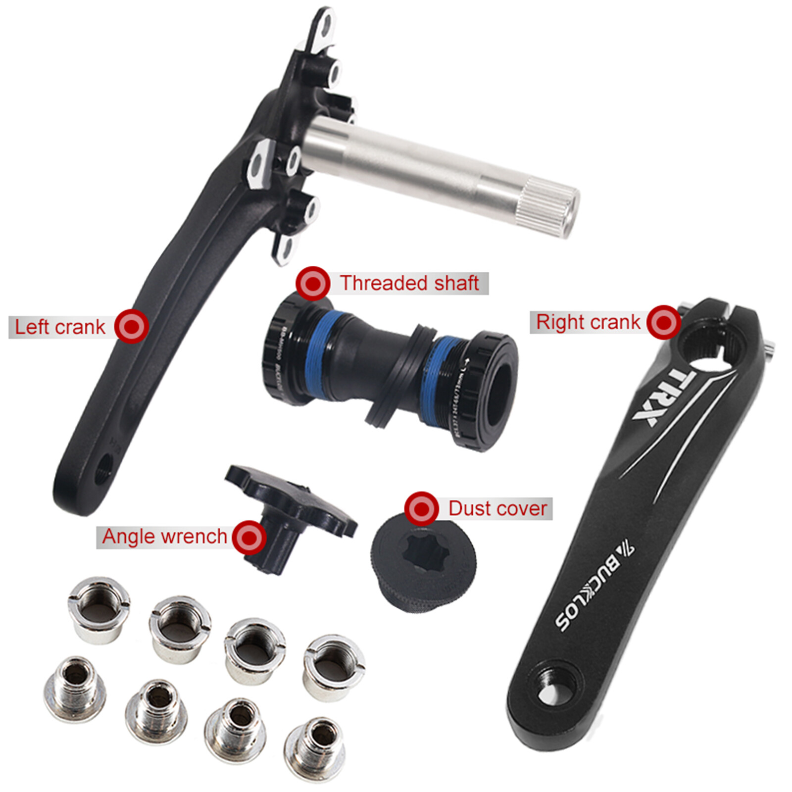 Crankset Crank Arm 170mm Mountain Bike 64/104BCD Chainset + Bottom Bracket MTB