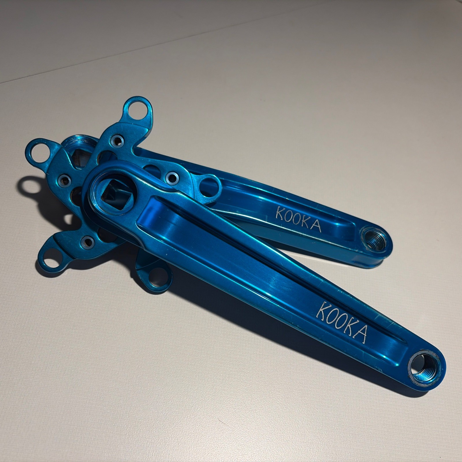 Turquoise Blue Kooka Crankset 175mm
