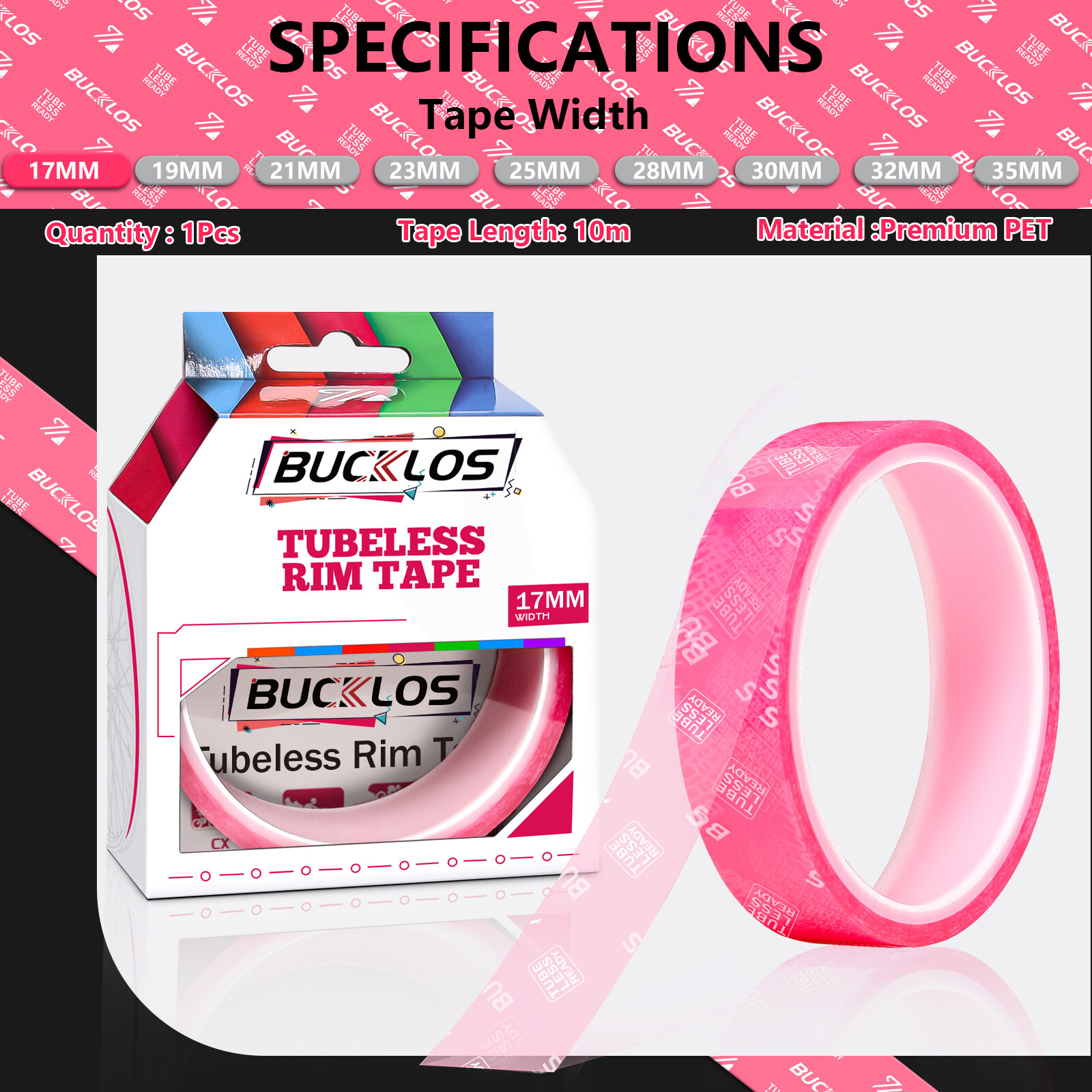 Tubeless Rim Tape 17/19/21/23/25/28/30/32/35mm×10m CX MTB Road Bike Wheel Tape