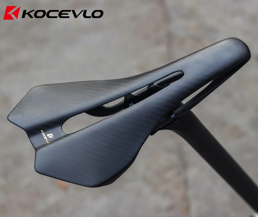 KOCEVLO Carbon Fiber Road Bike Saddle Ultralight 90g Integrated Seat Cushion