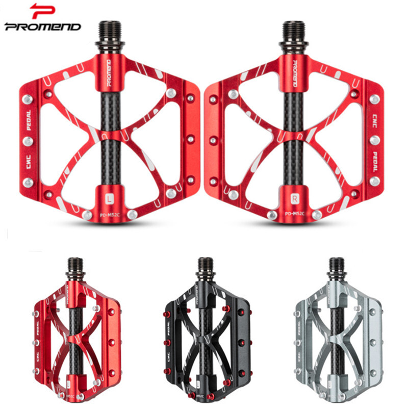 PROMEND 9/16inch Aluminum Carbon Bicycle Pedals MTB Road Bike Pedals 3 Bearings