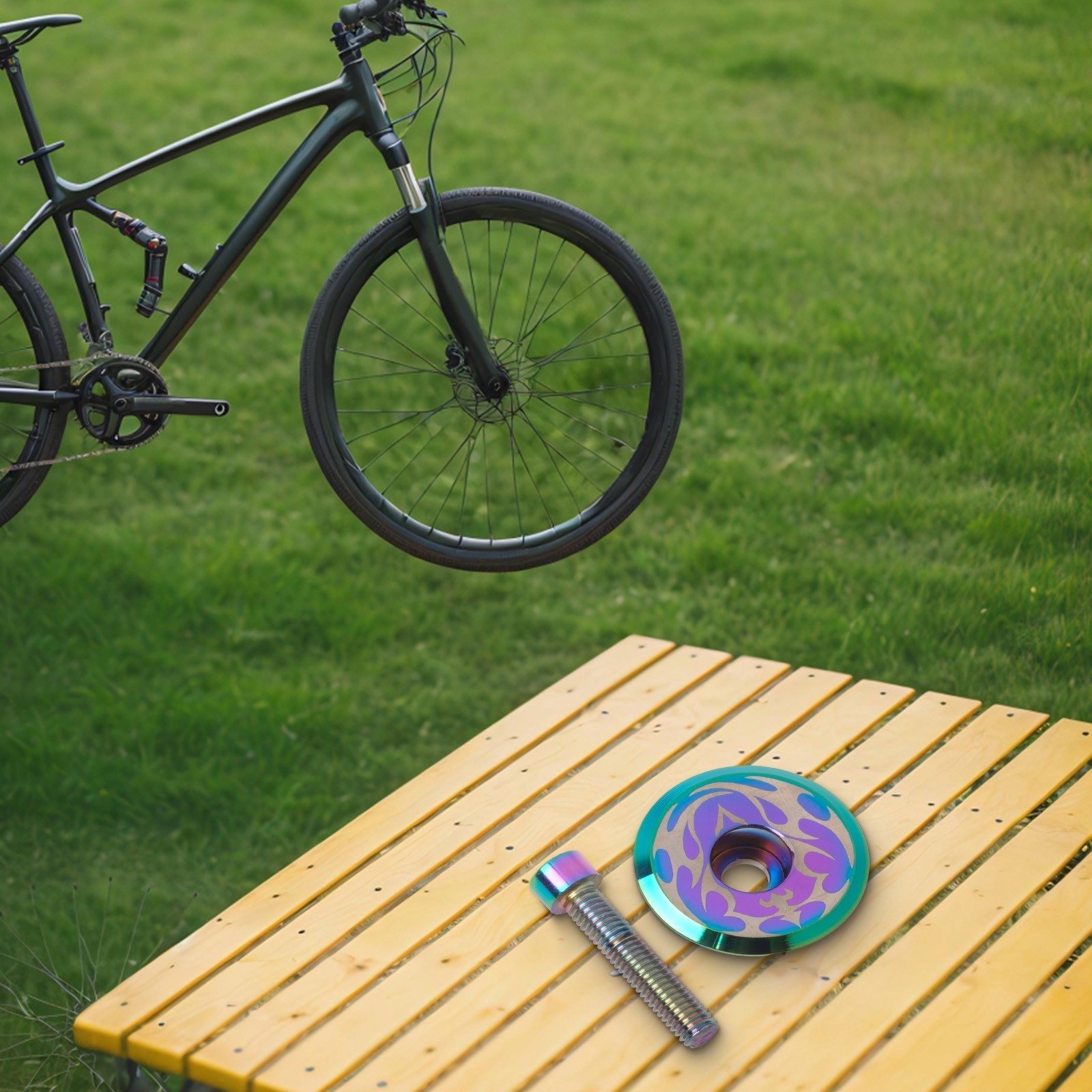 Lightweight Multicolor Oil Slick Headset Stem Cap Replacement Top Cover