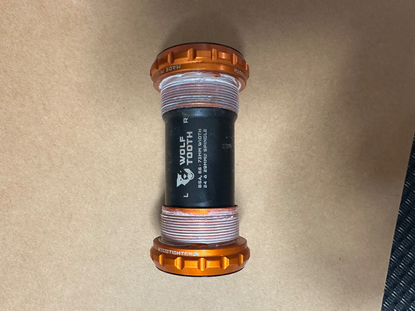 Wolf Tooth Components Bottom Bracket – Orange – 24mm Spindle – Shimano