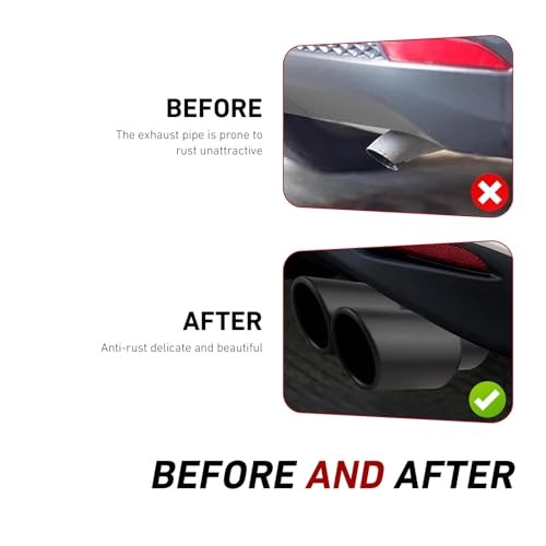 Car Dual Exhaust Tip, 2.48″ Stainless Steel Y Tail Pipe with Fixed Bolt,