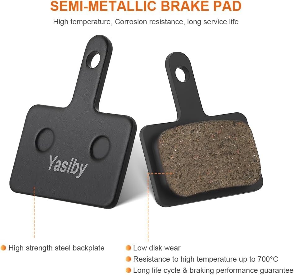 4 Pairs Bike Brake Pads, Disc Brake Pads (Resin,Semi-Metallic) for Mountain Bike