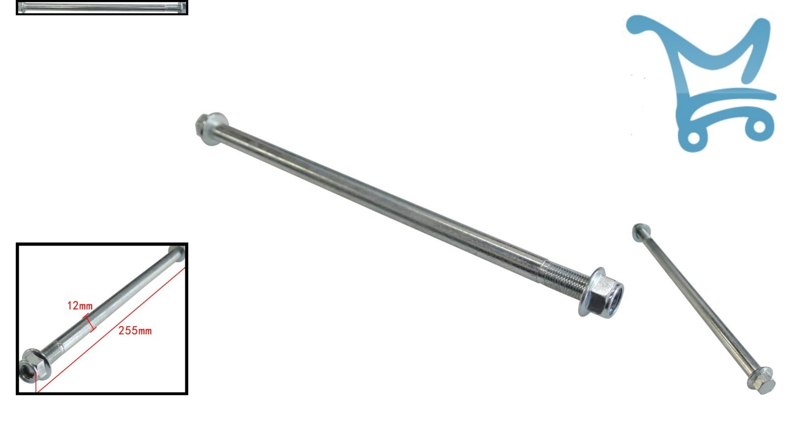 Front Rear Axle for ATV Dirt Bike 12mm 10 inch 255mm Length Suitable for 50cc…