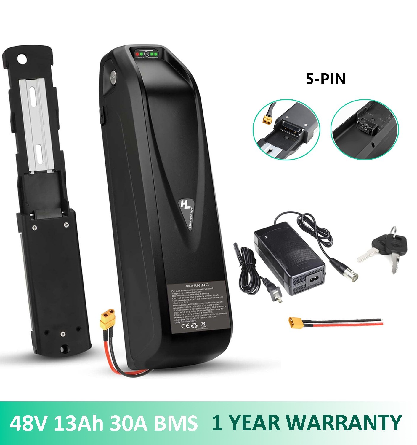 48V Hailong Lithium Ebike Battery 48V 13Ah Electric Bike Battery For 200-1400W
