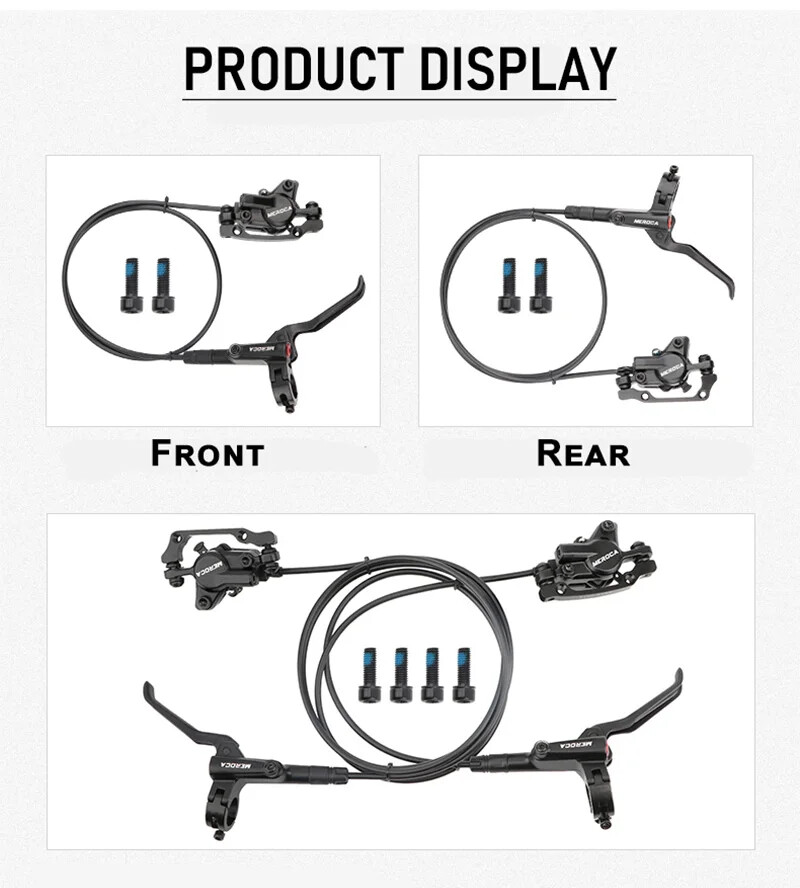 Front Rear Oil Disc Brake Set 800mm 1400mm Mountain Bike Hydraulic Disc Brake