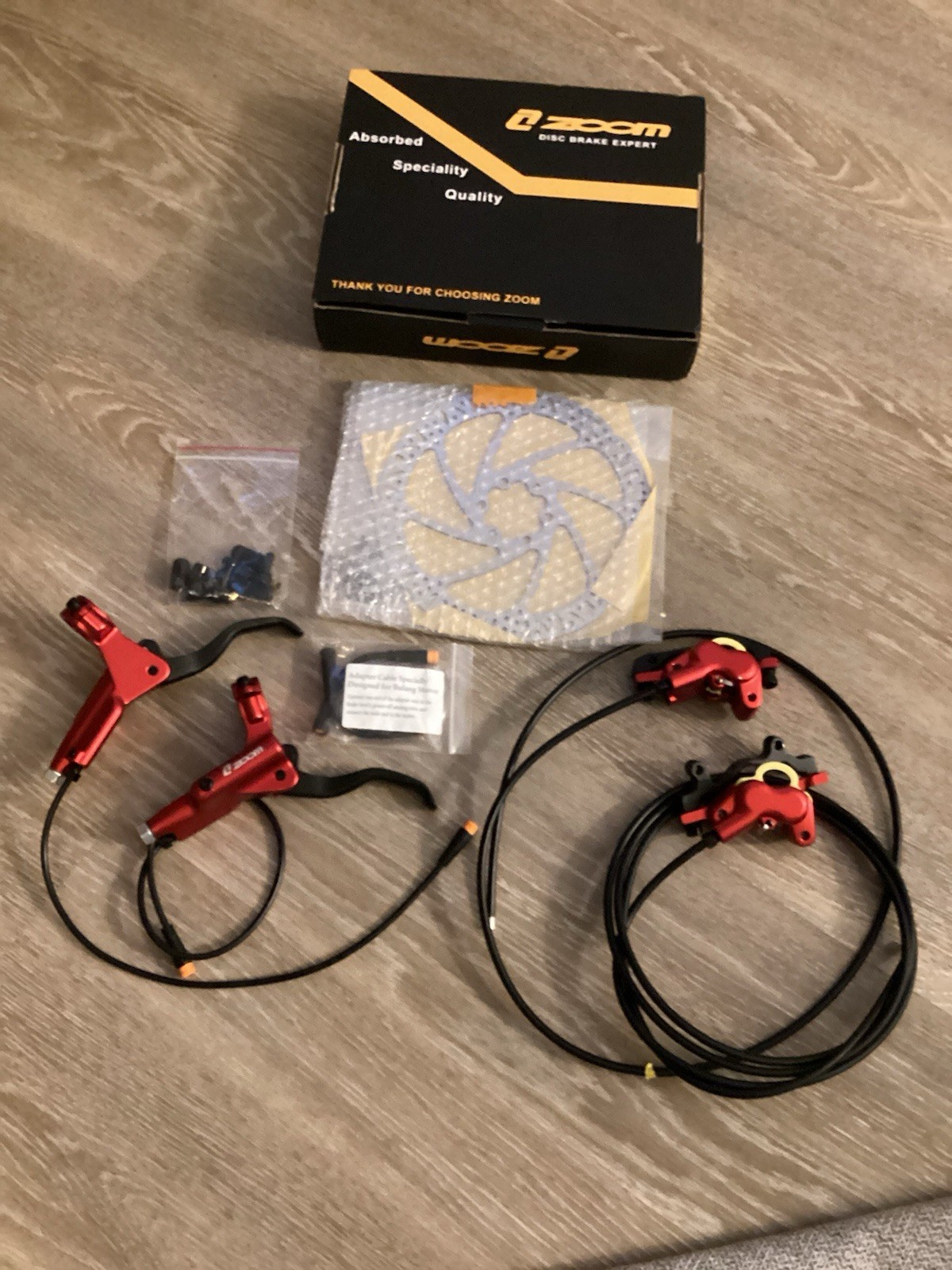 Zoom E Bike Hydraulic Brake Set 180 Mm Rotors HB 876E New Open Box