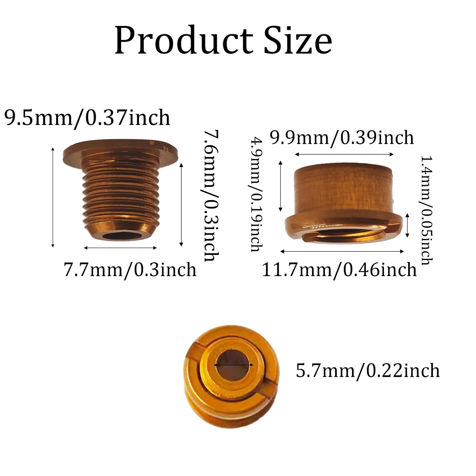5Pcs Golden Chainring Bolts 7075 Aluminum Alloy Single Chainring Screw