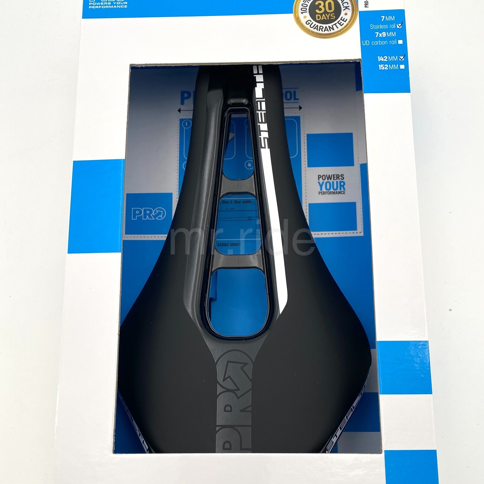 Shimano PRO STEALTH Saddle,7mm Stainless Rail,EVA Padding,Carbon Shell 142mm