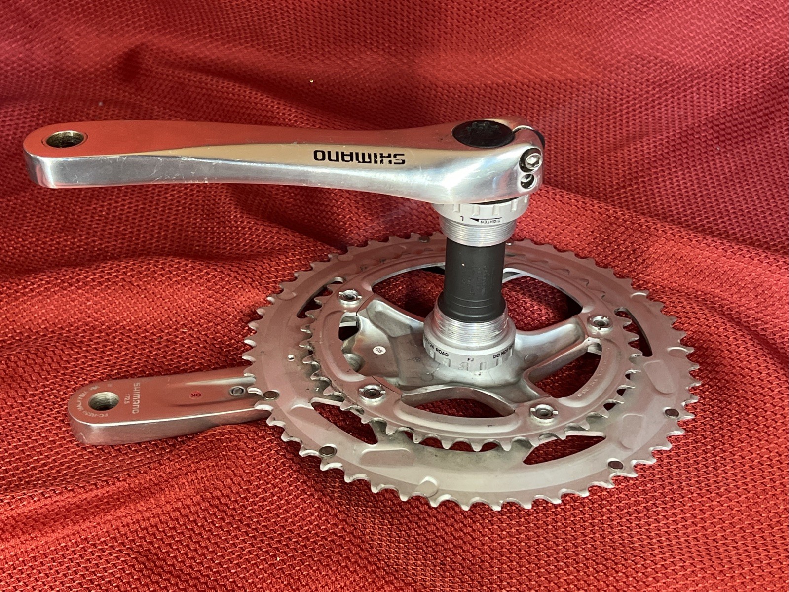 Vintage Shimano Double Crankset Bearing Bracket 172.5 53/39 Chainring SG-X 10S