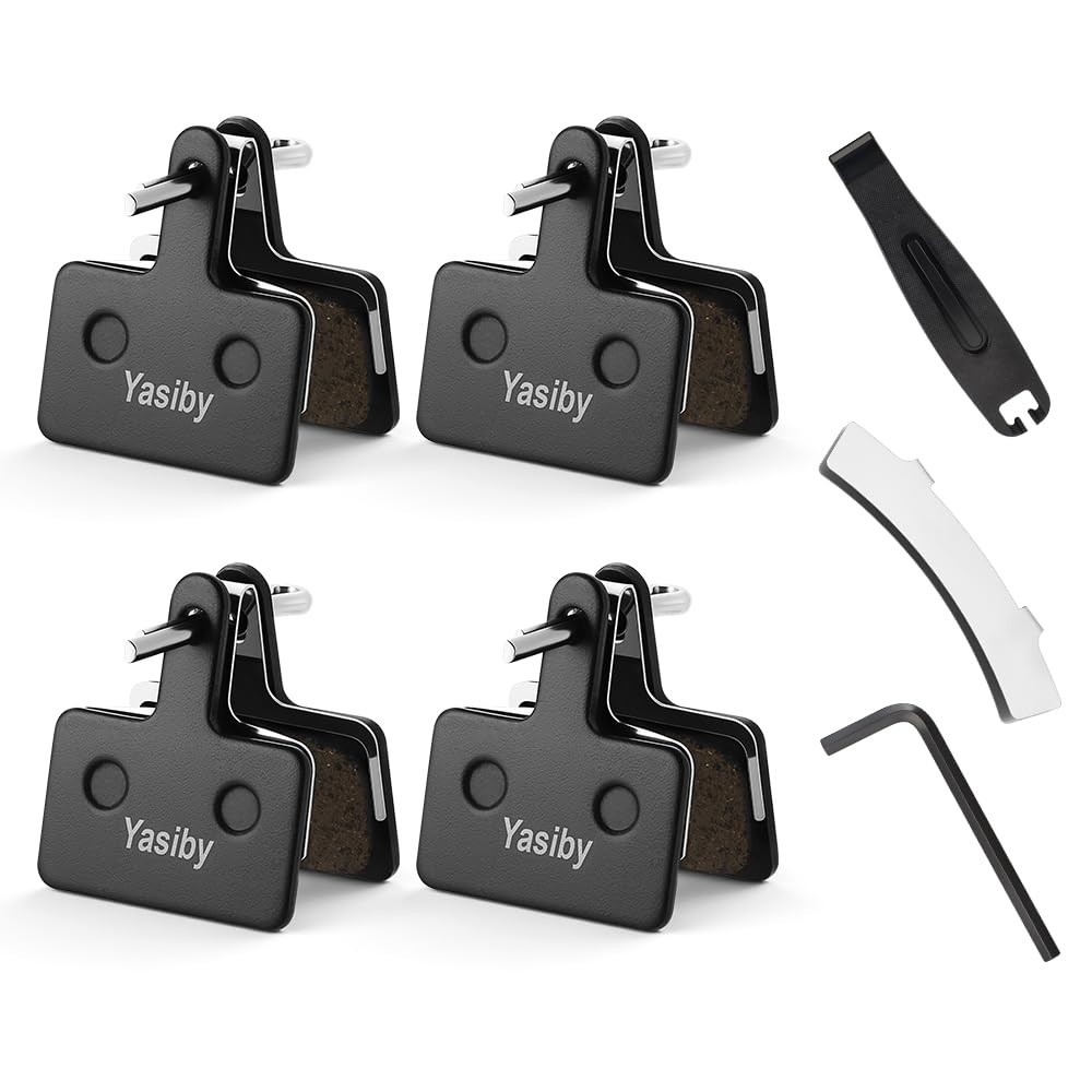 Bike Brake Pads, 4 Pairs Disc Brake Pads High-Performance with Installation Tool