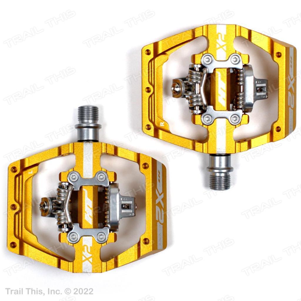 HT Components X2 Gold Clipless Bicycle Platform CrMo Pedals DH Race