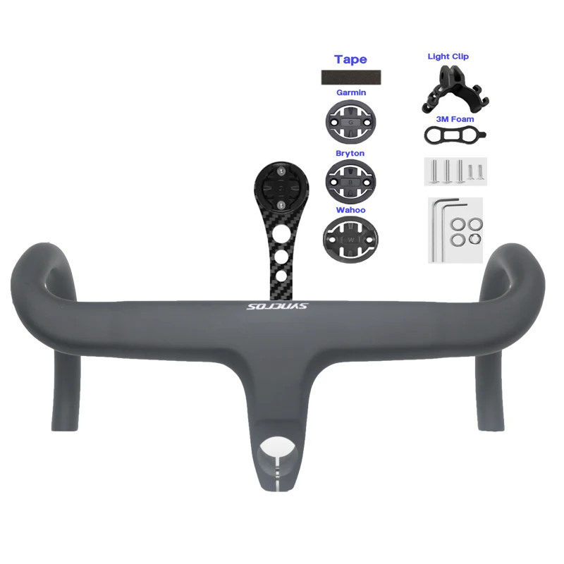 Syncros Carbon Road Bicycle Internal Cable Integrated drop bar With Spacers -10°