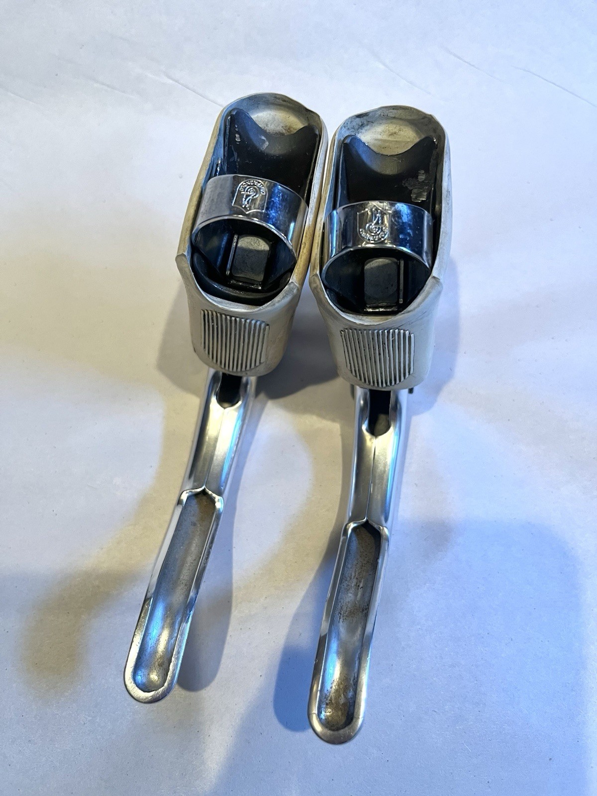 Vintage Campagnolo C-Record Road Drop Bar Brake Levers 23.8mm White Hoods