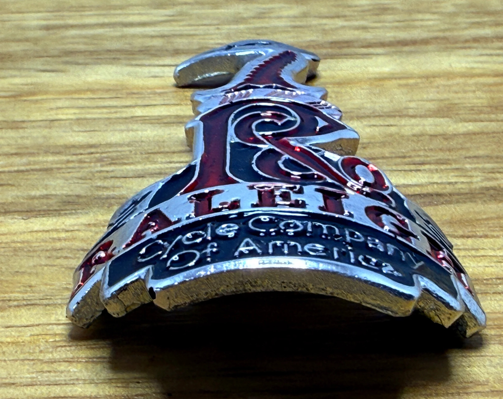 Raleigh Cycle Company Of America – Chrome ,Red & Black – Head Badge