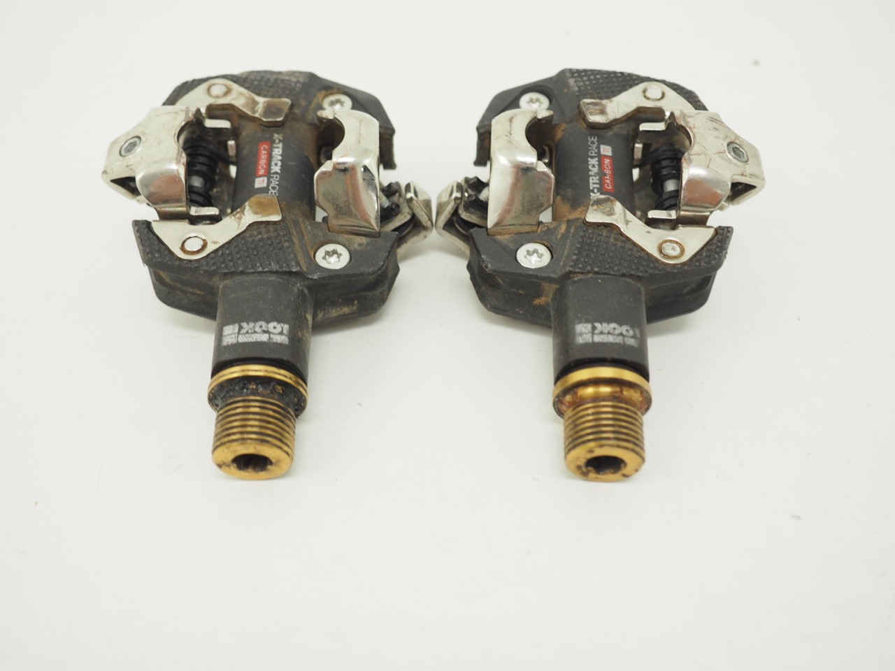LOOK X-Track Race Carbon Ti Mountain Bike Pedals Black / Gold w/o Cleats *Good*