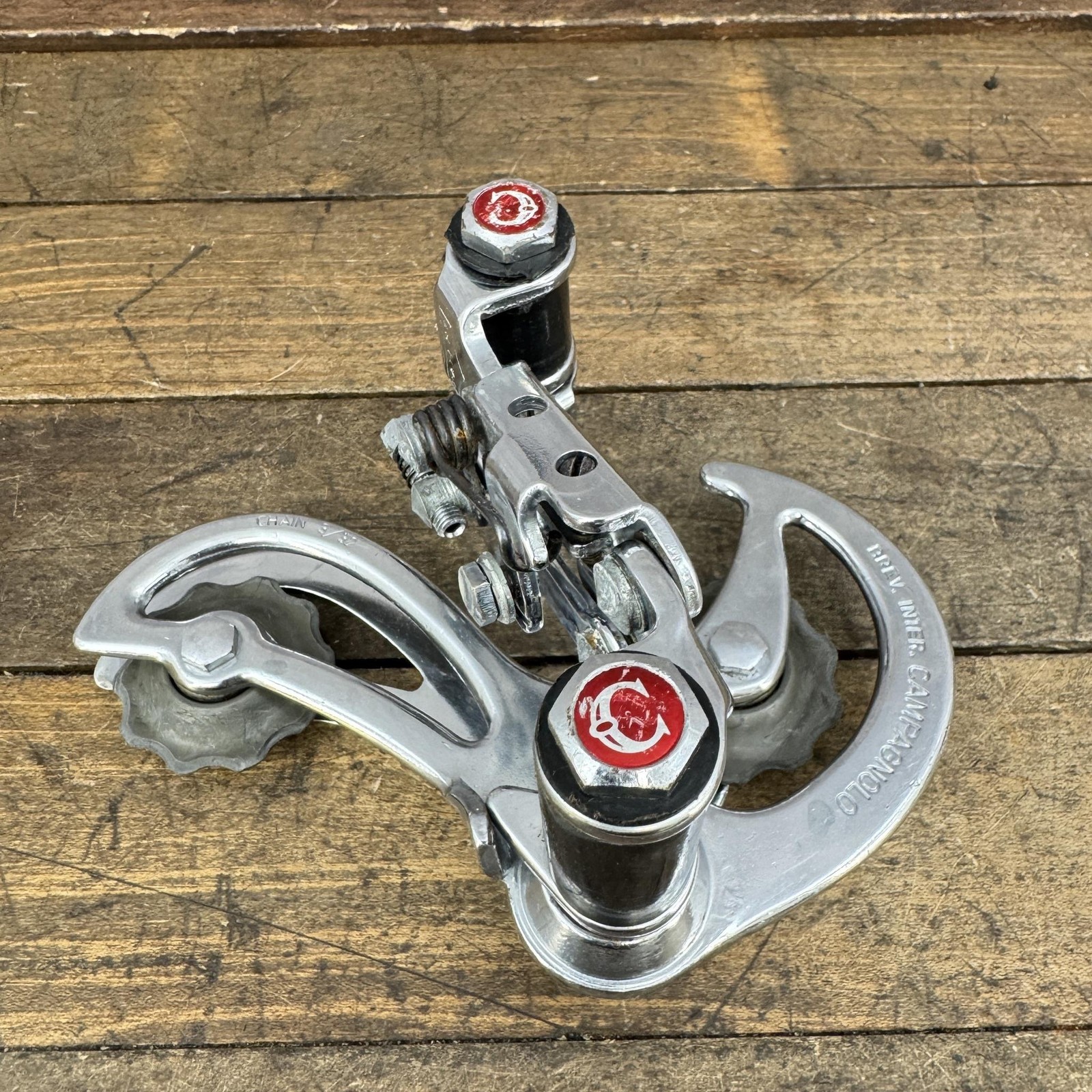Vintage Campagnolo Gran Turismo Rear Derailleur Long Cage Silver Italy 390g
