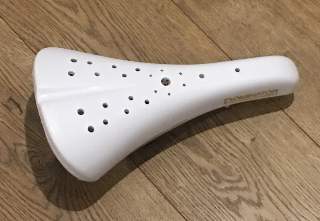 NEW WHITE Viscount Dominator BMX Bicycle Seat- Old School Hard Shell saddle