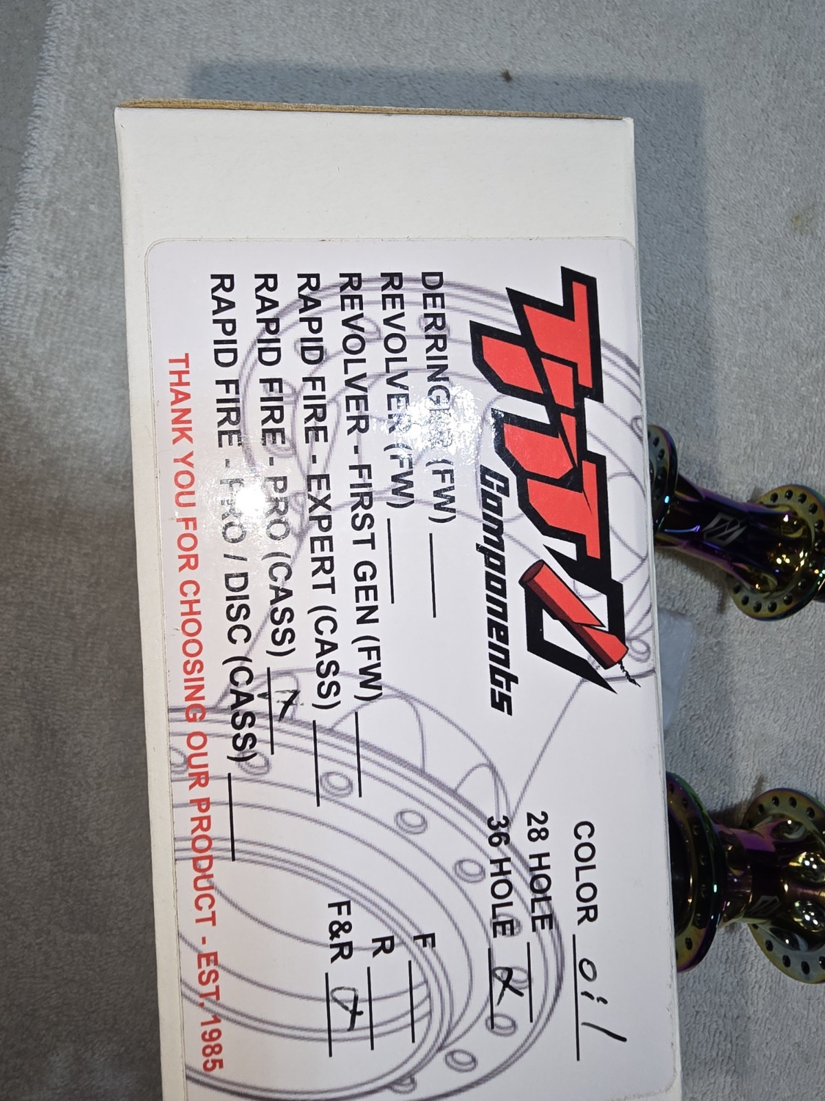 TNT Rapid Fire Cassette Hub set Pro 36H Oil