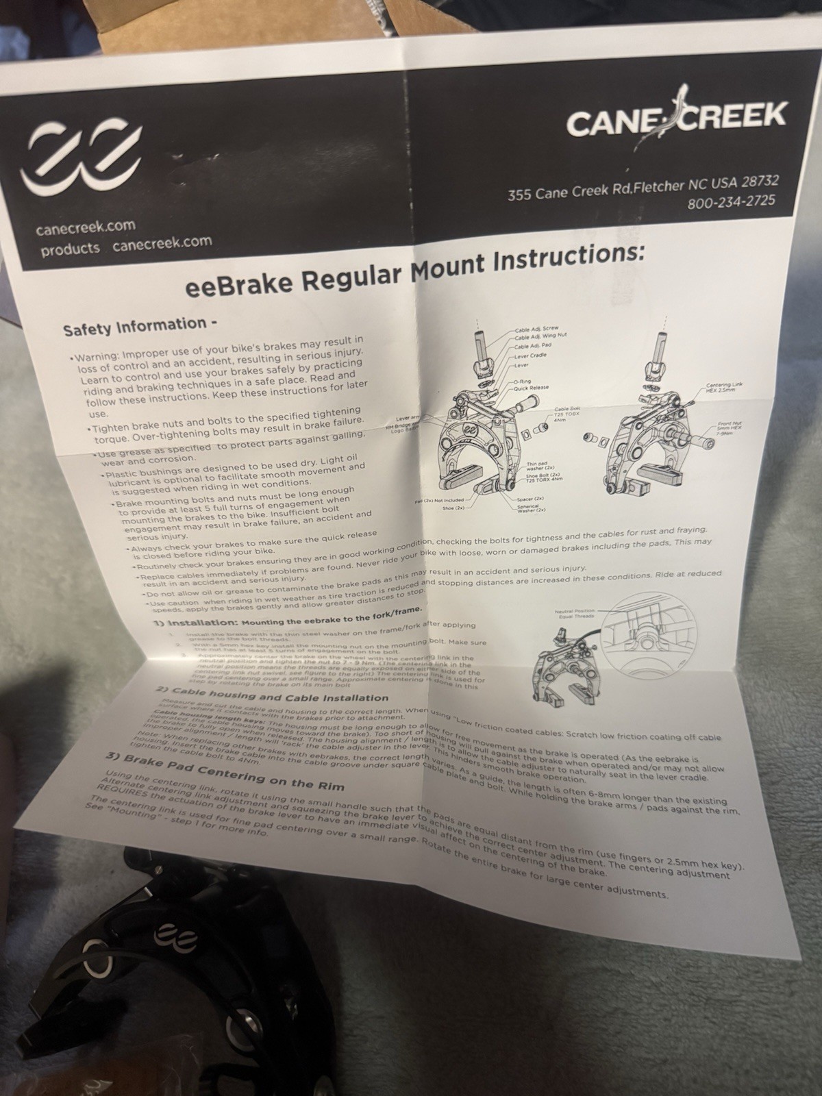 Cane Creek eeBrake G4 Caliper Brake – BEE0178 Only (1) One As Shown