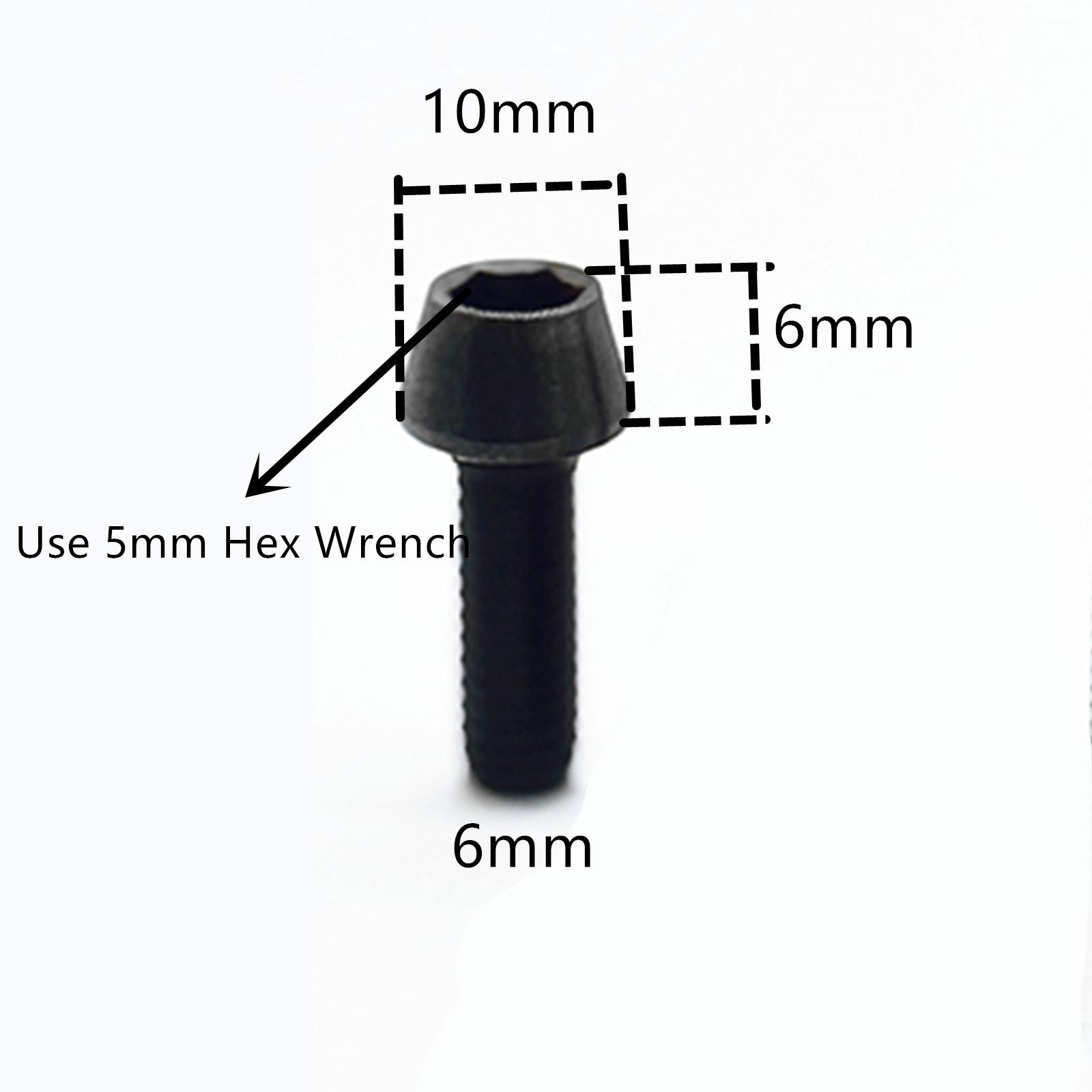 M6X10mm M6x16 M6X18 M6x20 M6X25mm Titanium Ti Bolts Allen Hex Tapered Head Screw