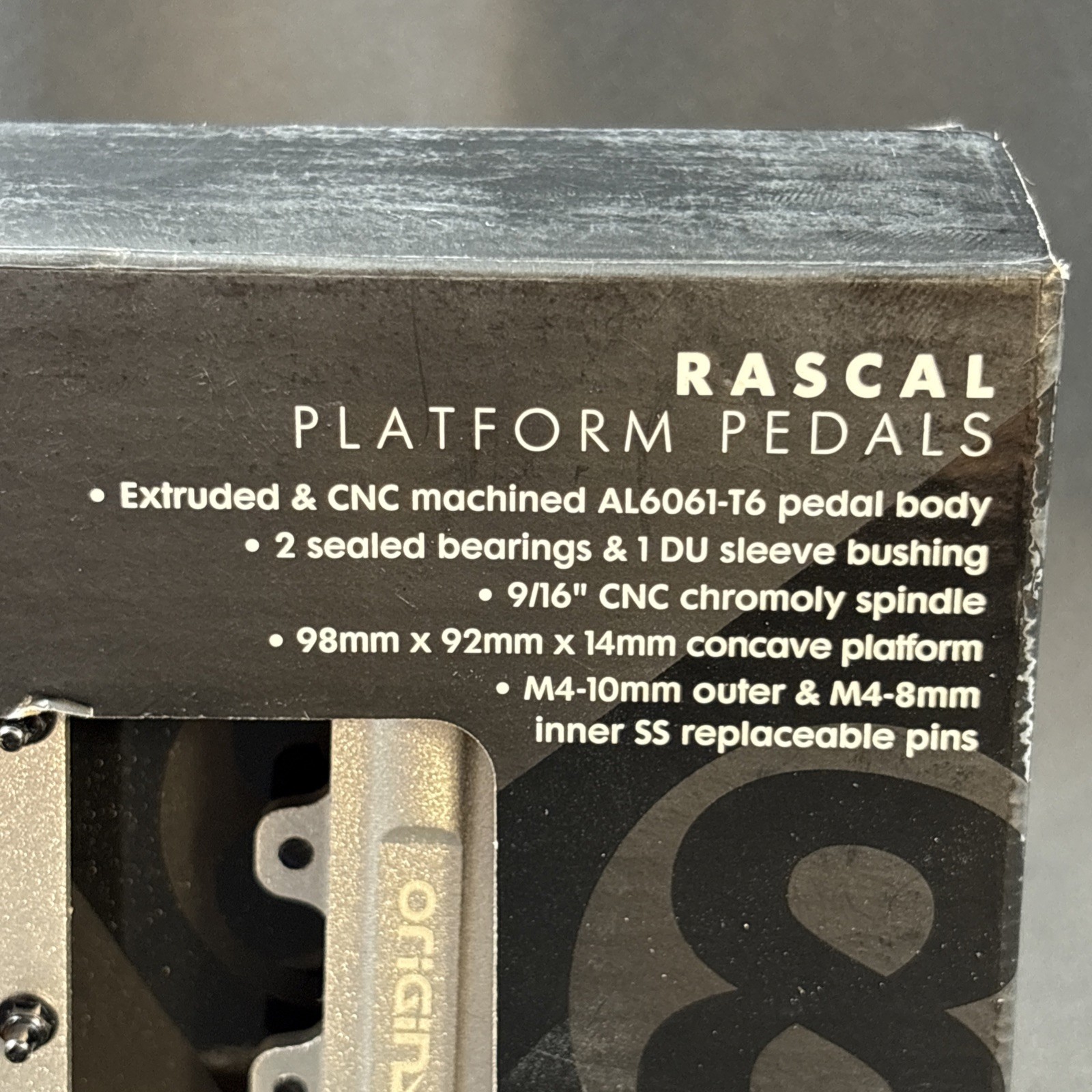 Origin8 Rascal Platform Pedals – CNC Aluminum, Concave Design, Removable Pins S